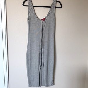 White and black stripped summer dress